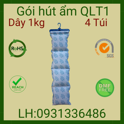 Dây treo chống ẩm container: Bột hút ẩm, Silica Gel, clay 1kg