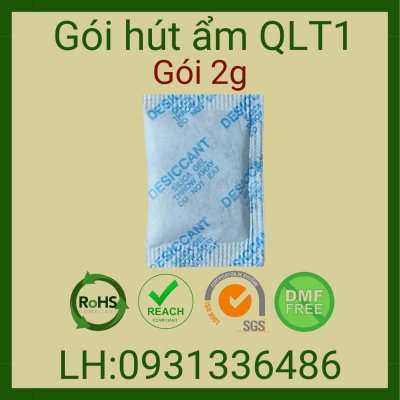 Gói Hút Ẩm 2g - Vải Lụa, Chữ Cảnh Báo Màu Xanh, Đỏ.