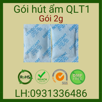 Gói Hút Ẩm 2g - Vải Lụa, Chữ Cảnh Báo Màu Xanh, Đỏ.