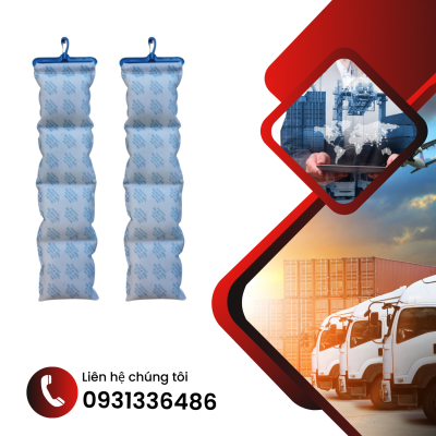Dây treo chống ẩm container: Bột hút ẩm, Silica Gel, clay 1kg